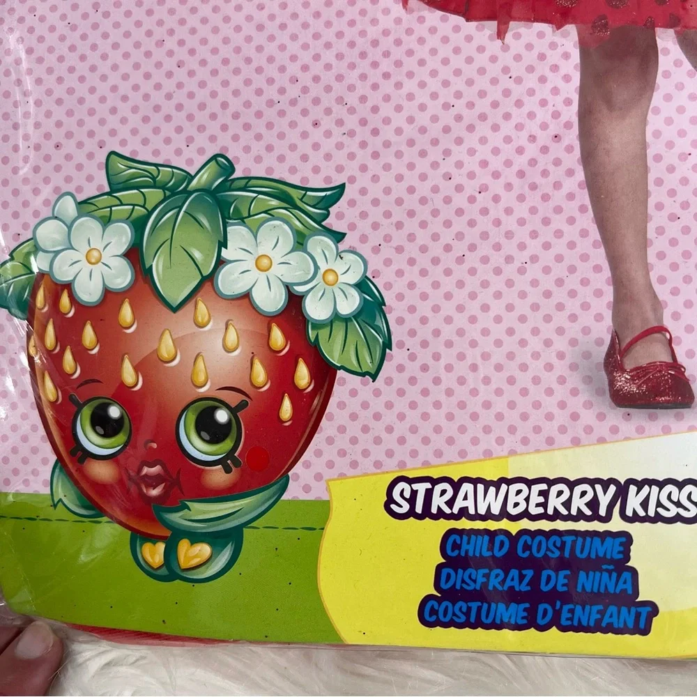 Shopkins Strawberry Kiss costume Dress NEW S 4-6X Halloween dress up